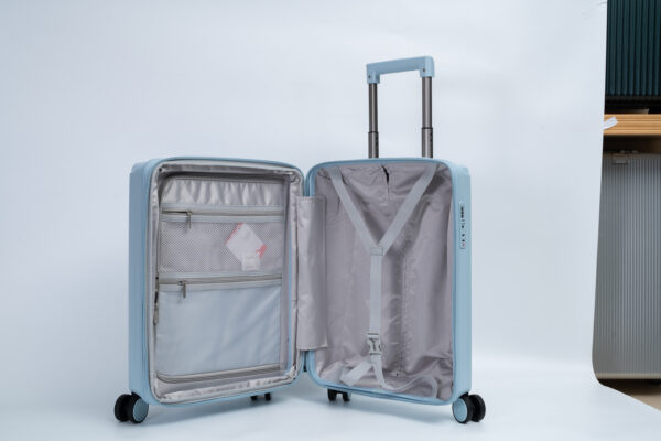 SHJ01 Fashionable Blue Spinner Suitcase Waterproof Durable PP Travel Trolley Bags Luggage 3 Pcs Sets - 图片 4
