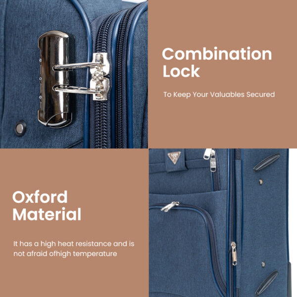 CM001 Luggage 4 Piece Set Suitcase Spinner TSA Lock Softshell lightweight case - 图片 4