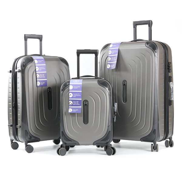 SHT01 Hard Shell ABS Suitcases with Double Spinner Wheels  Rolling Lightweight Travel 3-Piece Luggage Sets