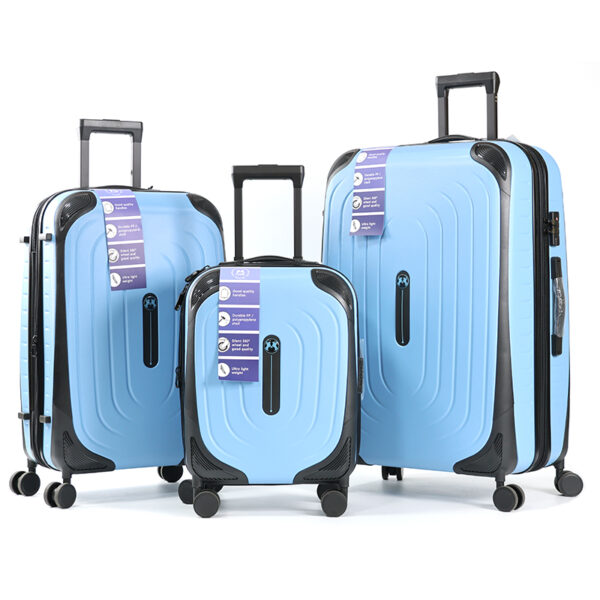 SHT01 Hard Shell ABS Suitcases with Double Spinner Wheels  Rolling Lightweight Travel 3-Piece Luggage Sets - 图片 4