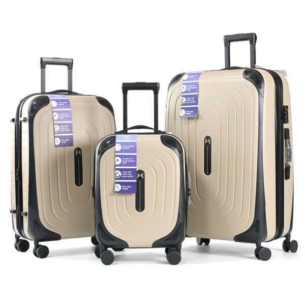 SHT01 Hard Shell ABS Suitcases with Double Spinner Wheels  Rolling Lightweight Travel 3-Piece Luggage Sets - 图片 3