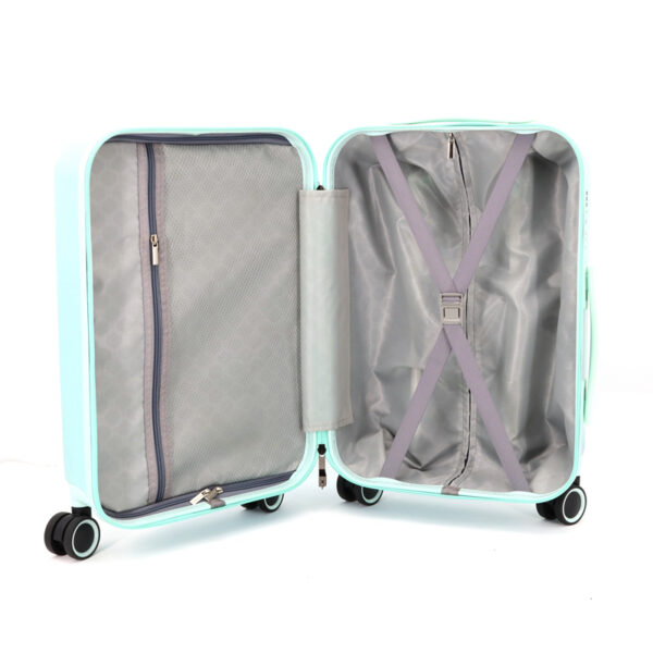 SH086 Factory supplier fashion hard shell durable abs+pc 4 rolling spinner wheel luggage case sets - 图片 5