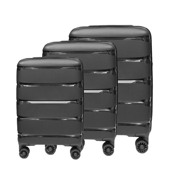 SHN01 Customized PP Luggage Set Lightweight Suitcase Long Distance Travel Zipper Hard Shell Trolley Case