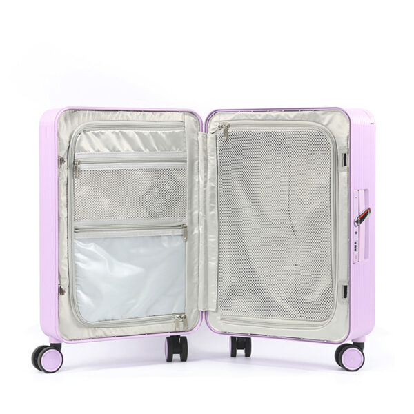 SH6016 Large Capacity 20inch PC Waterproof Purple Luggage Multi-Functional Lightweight With Wide Spinner Caster Wear-Resistant Suitcase - 图片 3