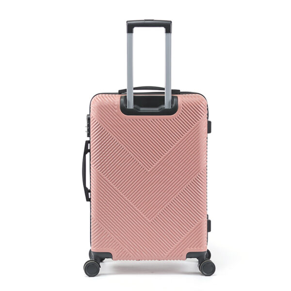 SH1028 Waterproof Durable ABS Pink Travel Trolley Bags Luggage 3 Pcs Sets Luggage 20" 24" 28" Sets Fashionable Hard Side Spinner Suitcase - 图片 3