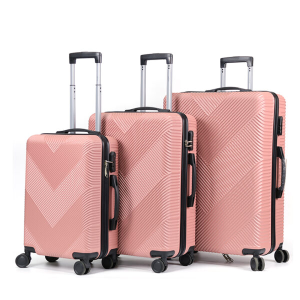 SH1028 Waterproof Durable ABS Pink Travel Trolley Bags Luggage 3 Pcs Sets Luggage 20" 24" 28" Sets Fashionable Hard Side Spinner Suitcase