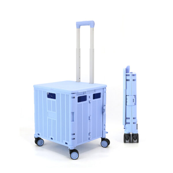 SHX053 Movable Food Cart Have 4 Wheel Supermarket Seat Foldable Luggage Carts Shopping Trolleys With Large Storage Box - 图片 3