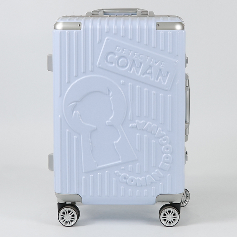 SH-FL01 Carry On Luggage with Aluminum Frame Zipperless Luggage with 4 Wheels 20inch Hard Shell Suitcase with PC+ABS TSA Lock 4 Metal Corner White - 图片 5