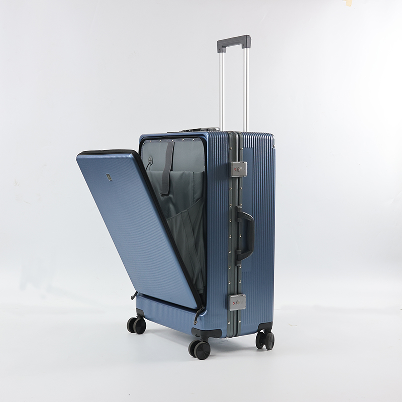 SH29 ABS PC Smart Traveling Luggage Aluminium Frame Trolley Luggage TSA Lock Hardshell Suitcase Front Open Trunk USB Charging Luggage