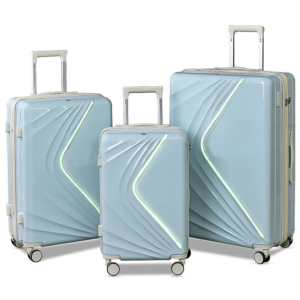 SH-FG Innovative Luggage ABS+PC Material 20/24/28 Inch Smart Light Suitcase with USB Port and Multi-Color Glow Light