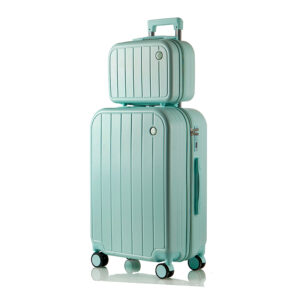 RQ004 Unisex Fashionable ABS/PC 4 Piece Travel Luggage Set 4 Wheel Waterproof Spinner with Combination Lock 4 Wheel Zipper Case