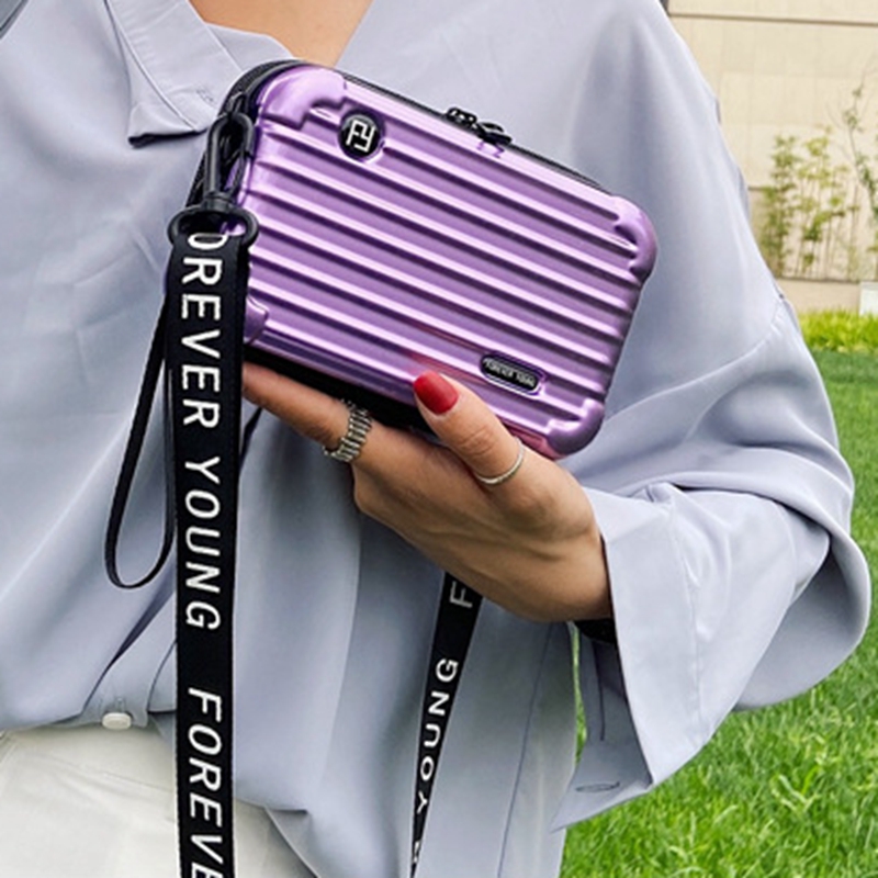 X058-P 7-inch Waterproof PC Hard Shell Cosmetic Bag - Crossbody Travel Toiletry Organizer - 图片 9