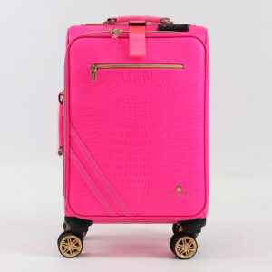 X001 Dong Guan Shi Hao trolly luggage with spinner wheel softside leather suitcase lightweight checked bag