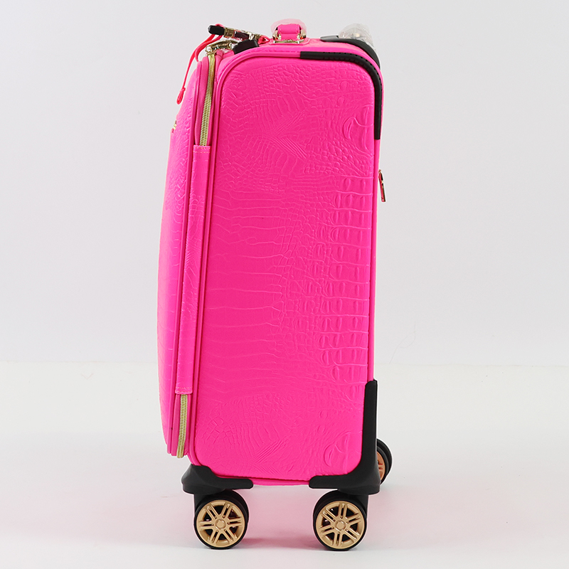X001 Dong Guan Shi Hao trolly luggage with spinner wheel softside leather suitcase lightweight checked bag - 图片 3