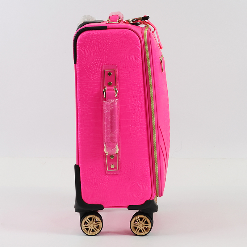 X001 Dong Guan Shi Hao trolly luggage with spinner wheel softside leather suitcase lightweight checked bag - 图片 5