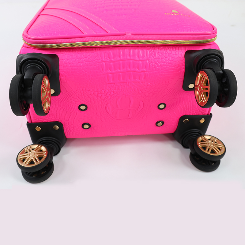 X001 Dong Guan Shi Hao trolly luggage with spinner wheel softside leather suitcase lightweight checked bag - 图片 7