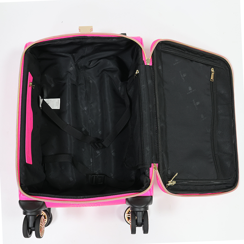 X001 Dong Guan Shi Hao trolly luggage with spinner wheel softside leather suitcase lightweight checked bag - 图片 8