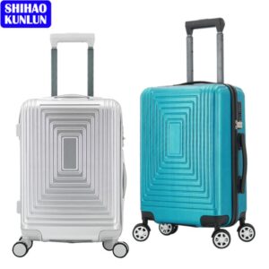 X028-P 20 Inch ABS Aluminum Trolley Travel Luggage Suitcase Set Cabin Type with Spinner Caster Wheels