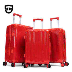 1007 New Style 3-Piece Hard Side Travel Luggage Set Red ABS PC Material Lightweight Travel Trolley Suitcase Set