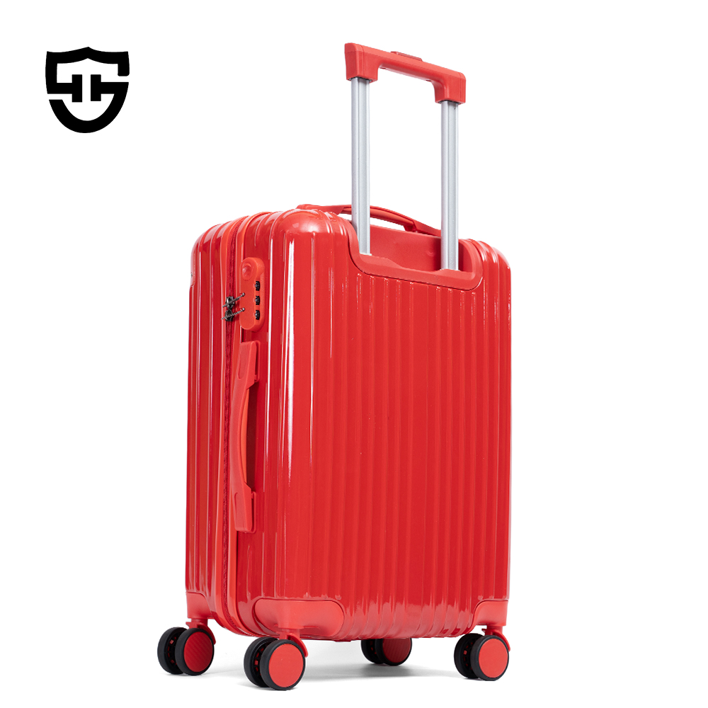 1007 New Style 3-Piece Hard Side Travel Luggage Set Red ABS PC Material Lightweight Travel Trolley Suitcase Set - 图片 2
