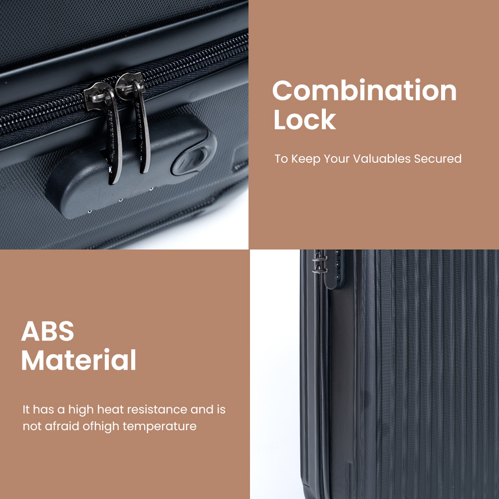 1005 Luggage Factory 360 Degree Travel Suitcase Luggage Sets Cart ABS Luggage 4 Pcs - 图片 4