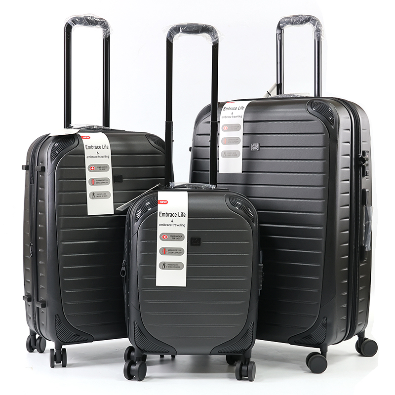 314A-1 Factory Wholesale Modern 20/24/28 Inch ABS Hardside Spinner Trolley Suitcase Light Weight Waterproof 3-Pcs Luggage Set Simple