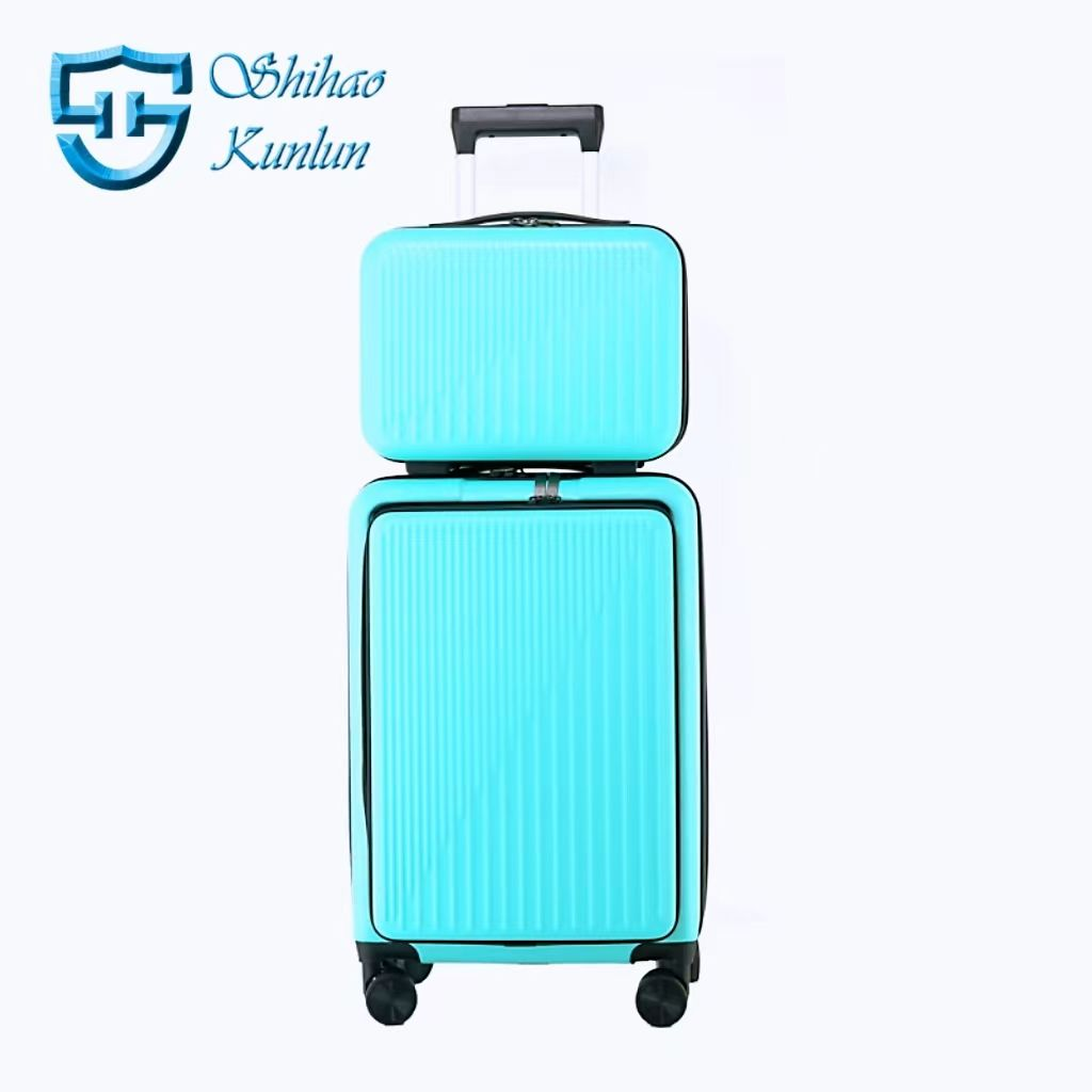 X088 Wholesale Modern Style Large Capacity Spinner Function Suitcase Multifunctional Trolley Case Front Opening Travel Luggage - 图片 3
