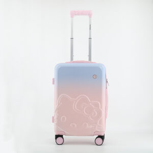 X119-KT Hello Kitty 20 Inch Carry On Luggage, Molded Hardshell Rolling Suitcase with Spinner Wheels