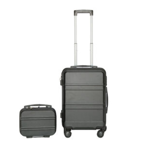 X124 14/20 Inch Large ABS Plastic Business Suitcase Set Mute Universal Wheel Luggage Zipper Opening Password Caster for Travel