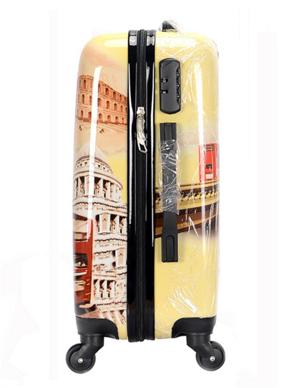 X085 Transparent clear Printing and Customized Design Luggage Carry-on Travel Outdoor Trolley Luggage Set - 图片 2