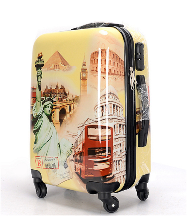X085 Transparent clear Printing and Customized Design Luggage Carry-on Travel Outdoor Trolley Luggage Set - 图片 3
