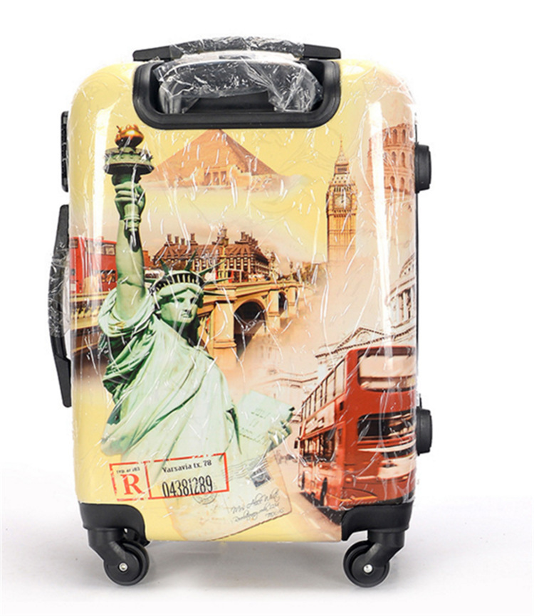 X085 Transparent clear Printing and Customized Design Luggage Carry-on Travel Outdoor Trolley Luggage Set - 图片 4