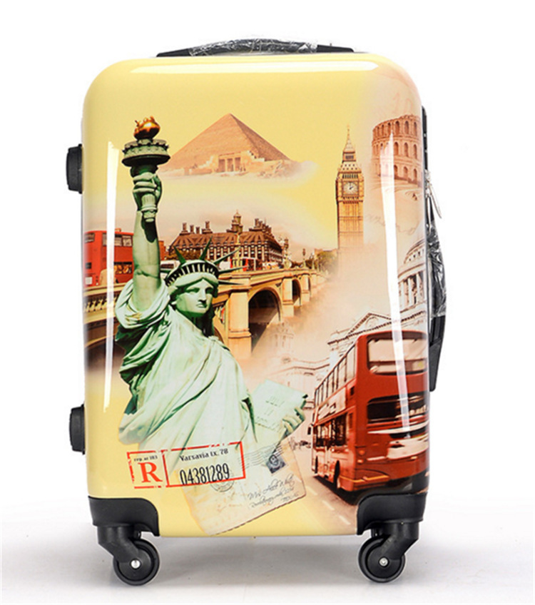 X085 Transparent clear Printing and Customized Design Luggage Carry-on Travel Outdoor Trolley Luggage Set - 图片 5