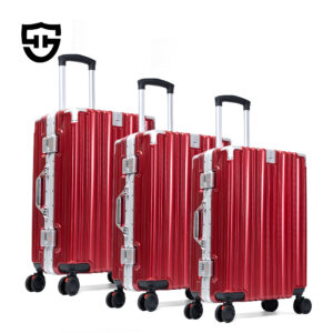 1037 Wholesale Portable Waterproof Drop-proof Vintage Suitcase Bags with Wheels Premium Luggage Sets Red Travel Trolley Spinner Case