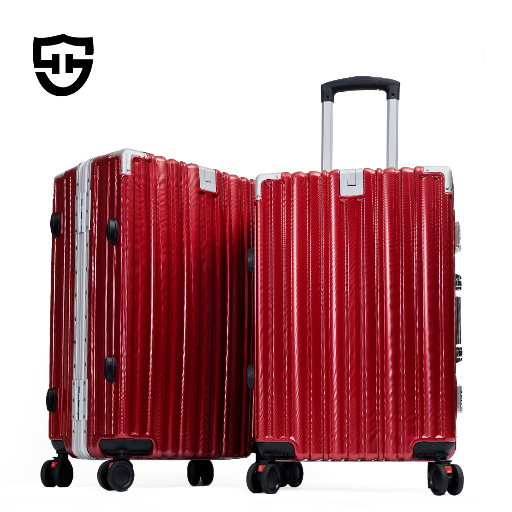 1037 Wholesale Portable Waterproof Drop-proof Vintage Suitcase Bags with Wheels Premium Luggage Sets Red Travel Trolley Spinner Case - 图片 2