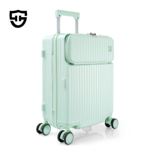 1002 Designer 100%PC Aluminum Boarding Women Girls Travel Suitcase Carry on Luggage Bag with 4 Wheel