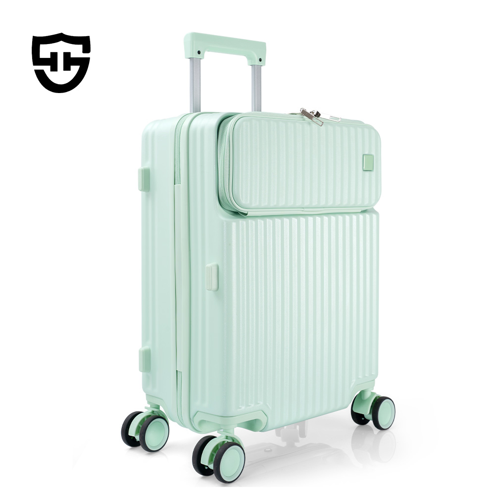 1002 Designer 100%PC Aluminum Boarding Women Girls Travel Suitcase Carry on Luggage Bag with 4 Wheel