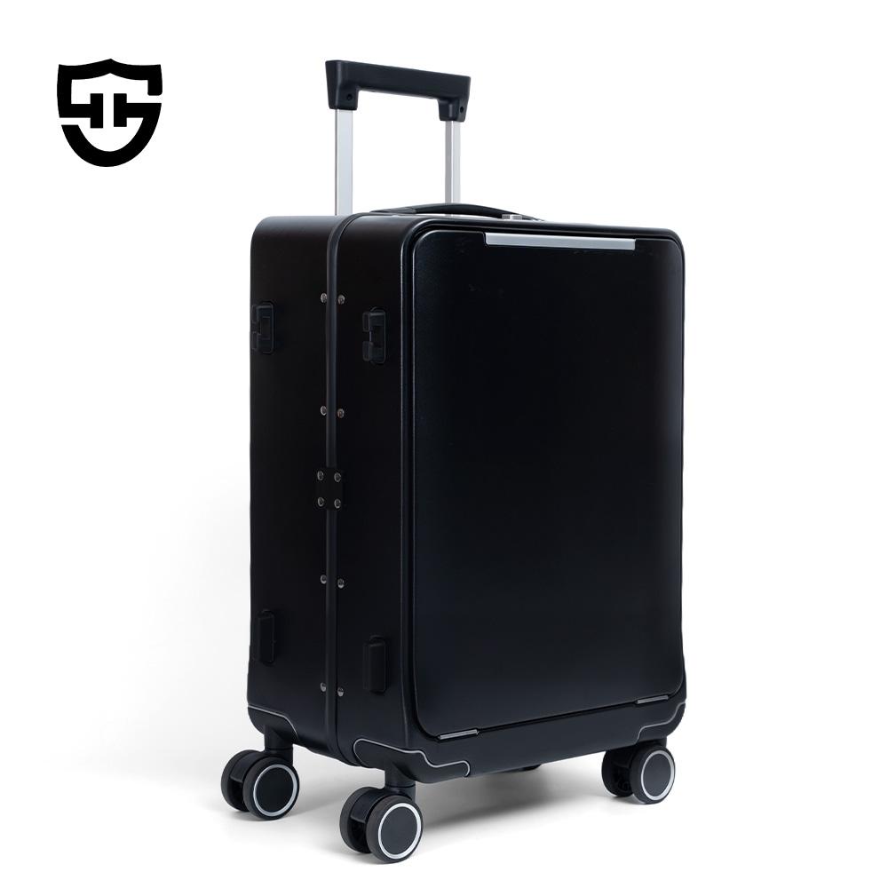 1025 Luggage Aluminum Carry-on Luggage with Front compartment, Hard shell Suitcase, Wheeled Soft Handle Luggage Airline Approved, TSA Approved Lock - 图片 4