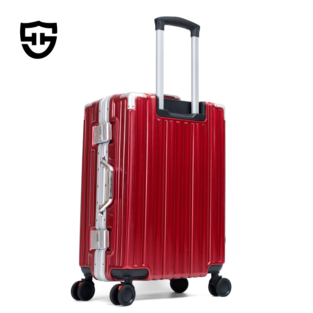 1037 Wholesale Portable Waterproof Drop-proof Vintage Suitcase Bags with Wheels Premium Luggage Sets Red Travel Trolley Spinner Case - 图片 3