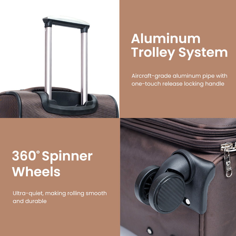 1027 Custom Durable Oxford Luggage Set Unisex Travel Business Carry-on Suitcase Sets 4 Pcs With Combination Lock - 图片 3