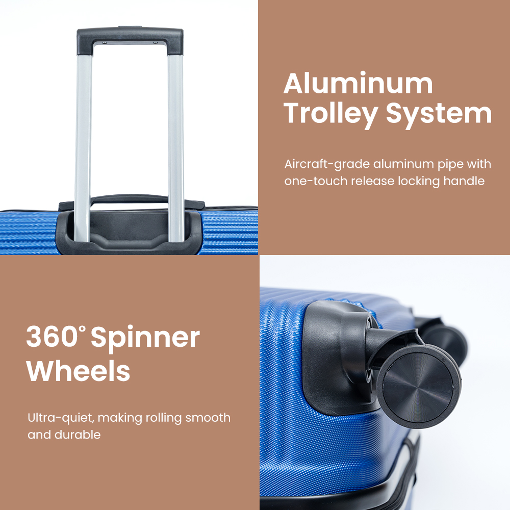 2002 Wholesale Trolley Lightweight Hard ABS Unisex Material Set Shell Suitcase Luxury Travel 4 Wheels Carry Business Luggage - 图片 3