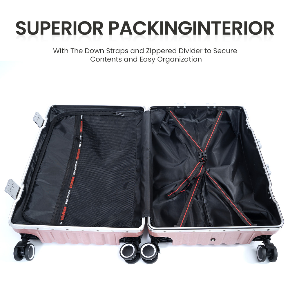 A004 Lightweight Anti-Crack Spinner Luggage Set with 4 Wheels Hard Side Waterproof Trolley Featuring TSA Lock - 图片 6