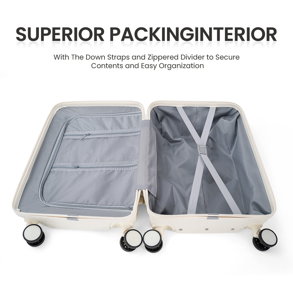 1004 New Design 20 Inch Unisex Suitcase Wide Handle Large Capacity PC Trolley Luxury Cabin Airport Luggage Spinner Wheels Luxury Bag - 图片 6