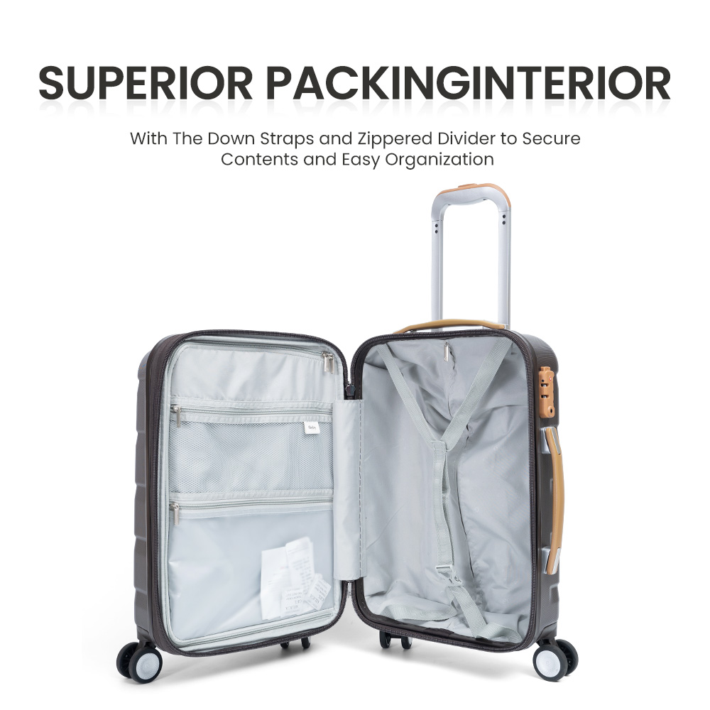 1028 Waterproof Durable ABS Luggage Set Pink Travel Trolley Bags Luggage 3 Pcs Sets Fashionable Hard Side Spinner Suitcase - 图片 4