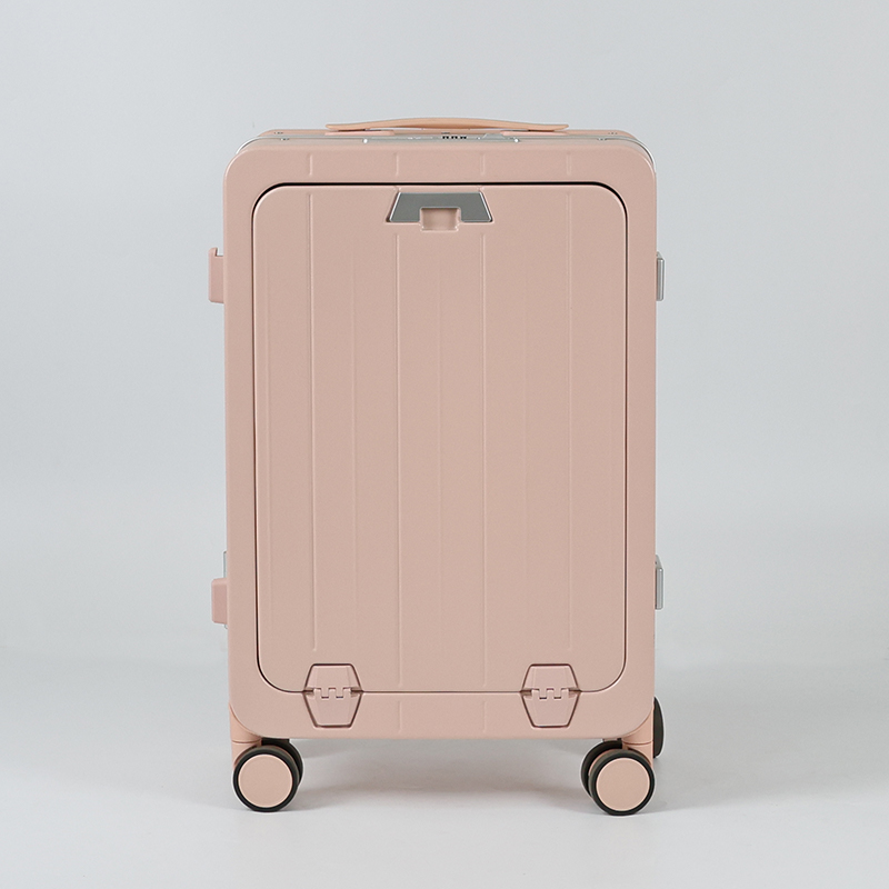 SHJK05 New Arrival Unisex Large Size Hard Shell Cabin Luggage Front Opening Portable Carry-On Suitcase with TSA Lock for Girl - 图片 2