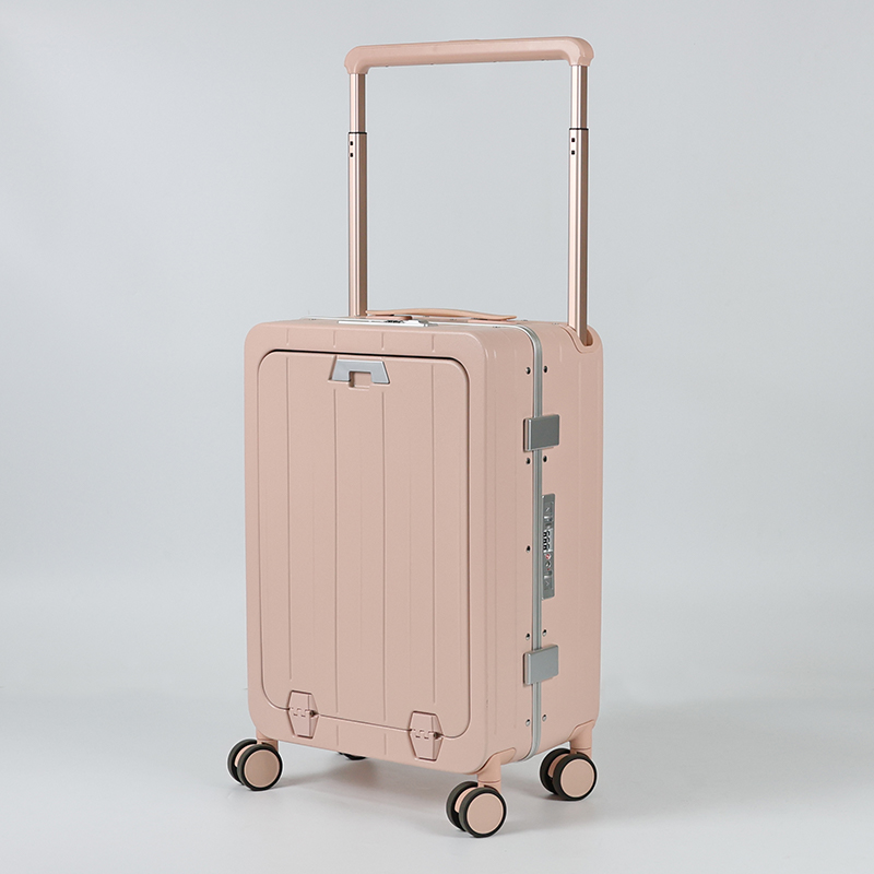 SHJK05 New Arrival Unisex Large Size Hard Shell Cabin Luggage Front Opening Portable Carry-On Suitcase with TSA Lock for Girl