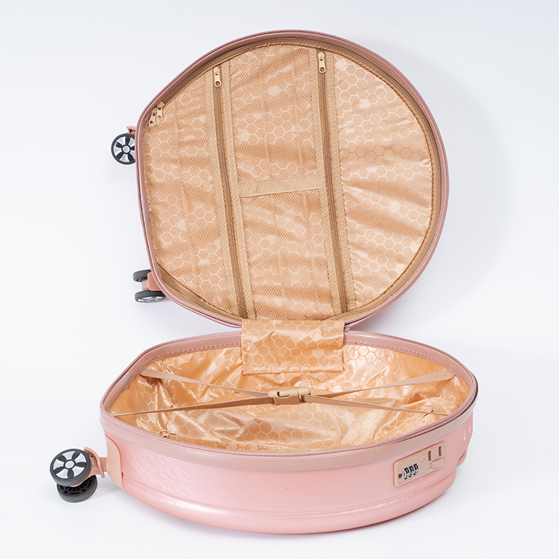 1037 New Design Fresh Girls Customized Bags Round Suitcase Fashion Handbags Travel Handbags 12/24 Inch ABS+PC Luggage Sets - 图片 6